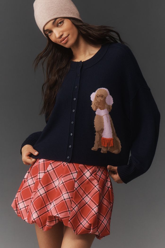 The Goldie Crew-Neck Cashmere Blend Cardigan