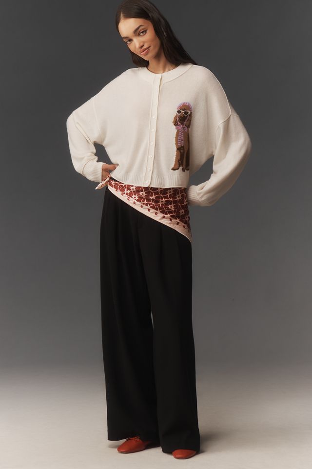 The Goldie Crew-Neck Cashmere Blend Cardigan  #3