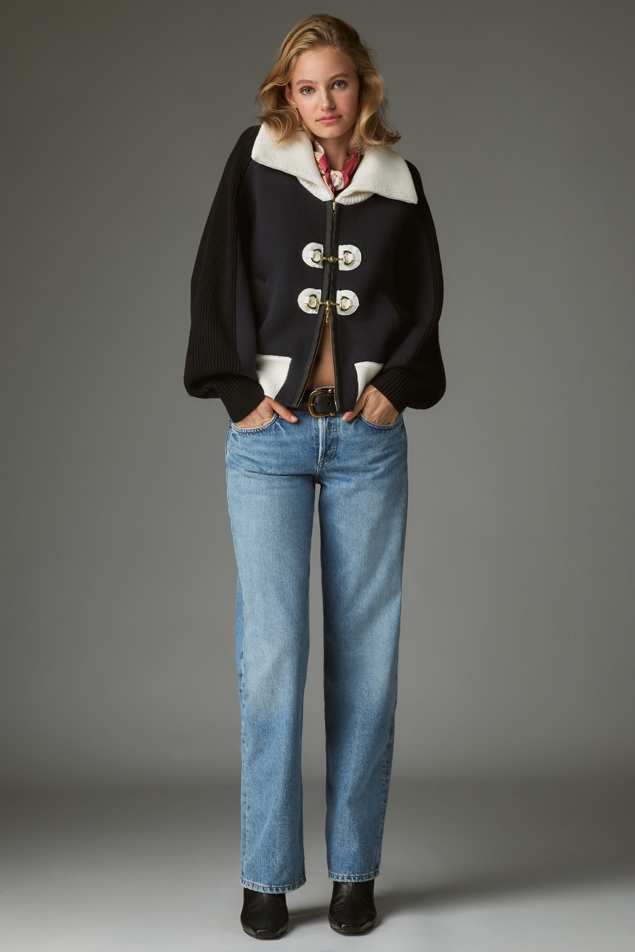 Maeve Structured Collared Cardigan Sweater