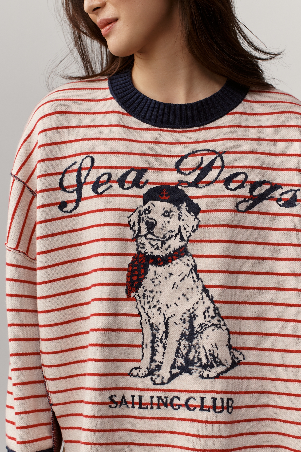 Maeve Logan Long-Sleeve Crew-Neck Pullover