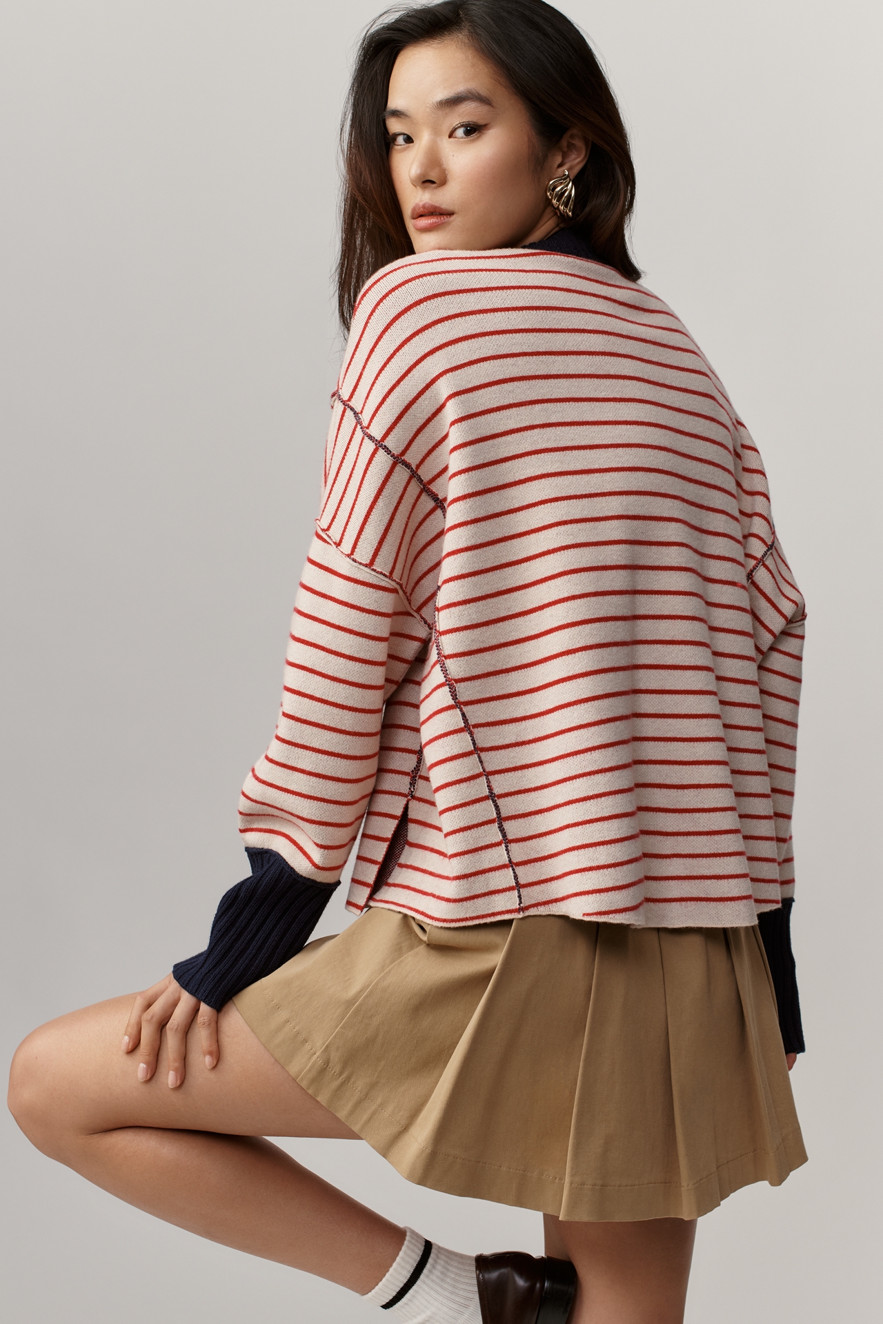 Maeve Logan Long-Sleeve Crew-Neck Pullover