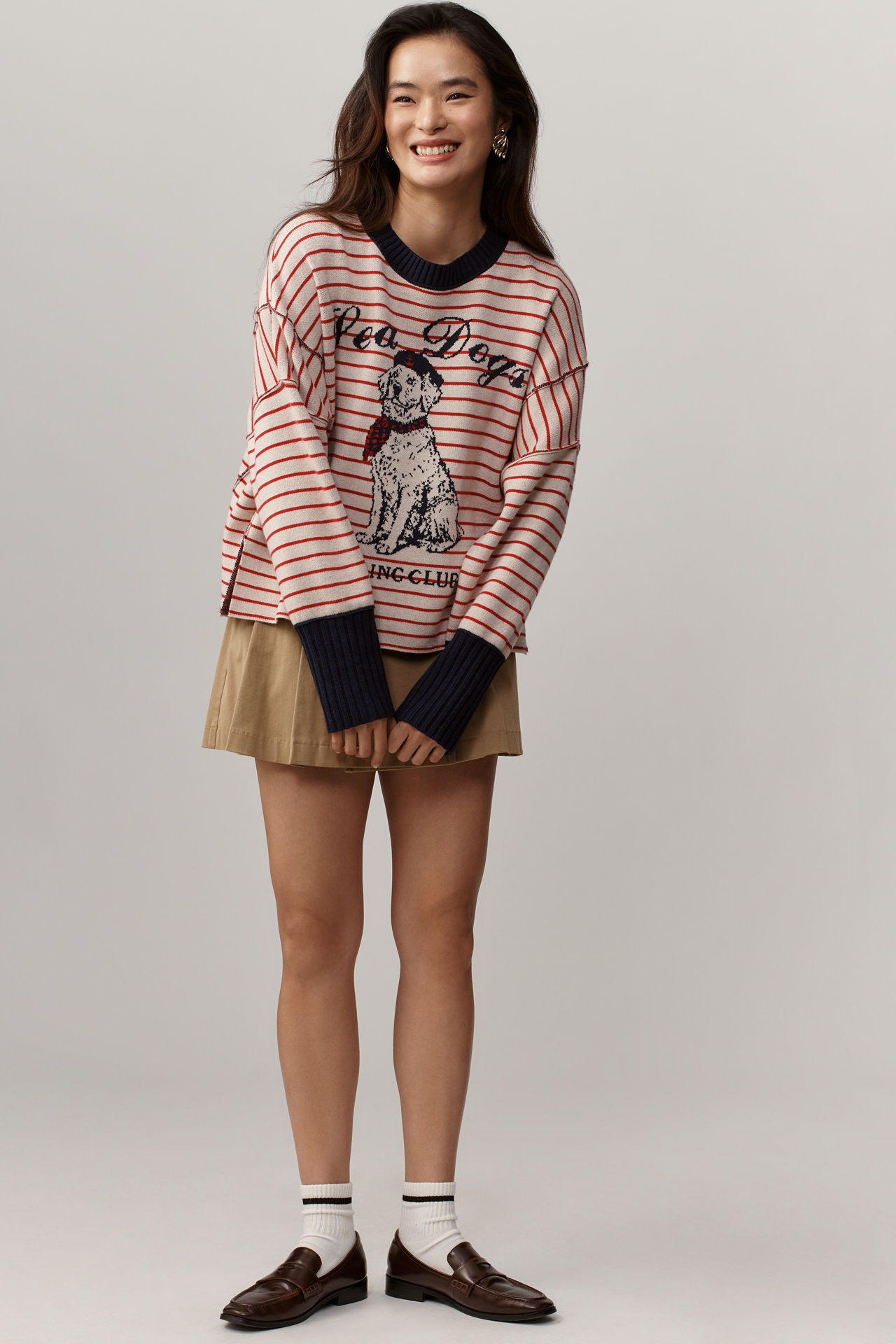 Maeve Logan Long-Sleeve Crew-Neck Pullover