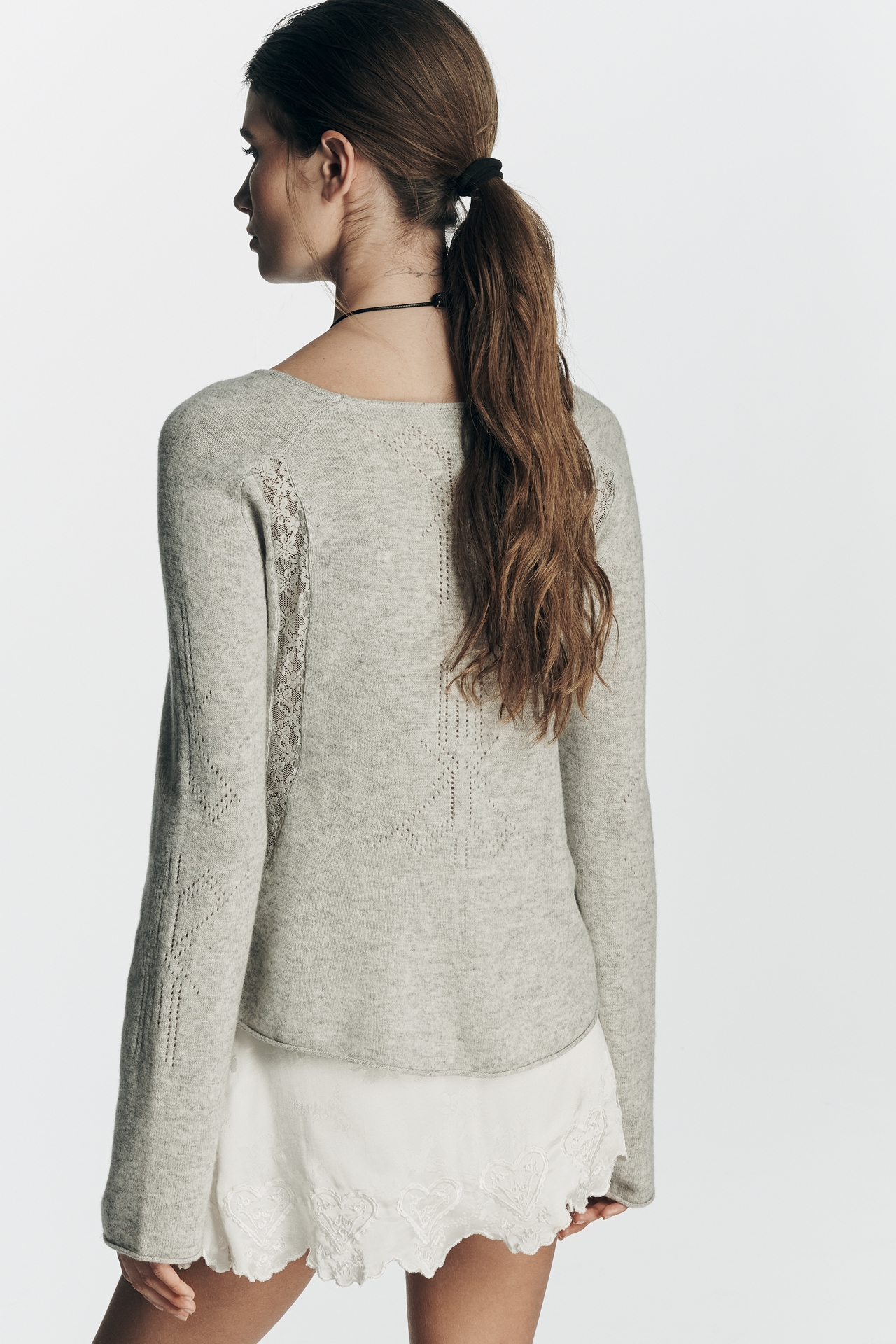 By Anthropologie Wool Cashmere Tie-Neck Sweater