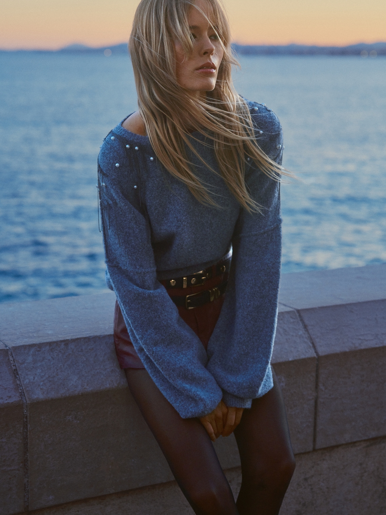 Pilcro Beaded Crew-Neck Sweater