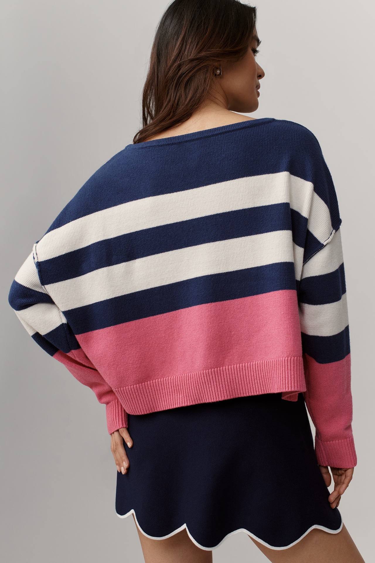 Maeve Boat-Neck Nautical Icon Sweater