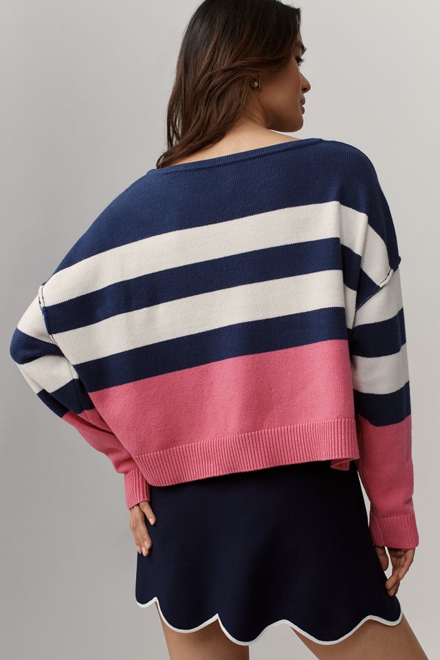 Maeve Boat-Neck Nautical Icon Sweater #2