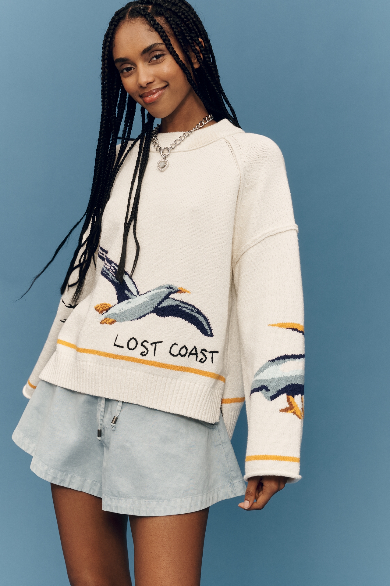 Pilcro Lost Coast Long-Sleeve Crew-Neck Sweater