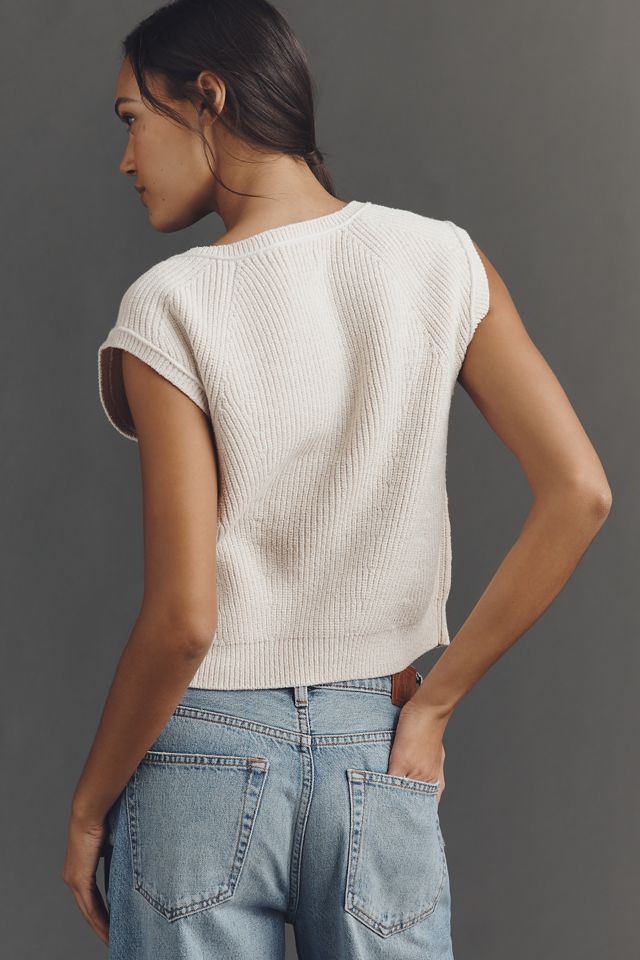 Pilcro Sleeveless Cotton-Blend Cardigan Sweater #2