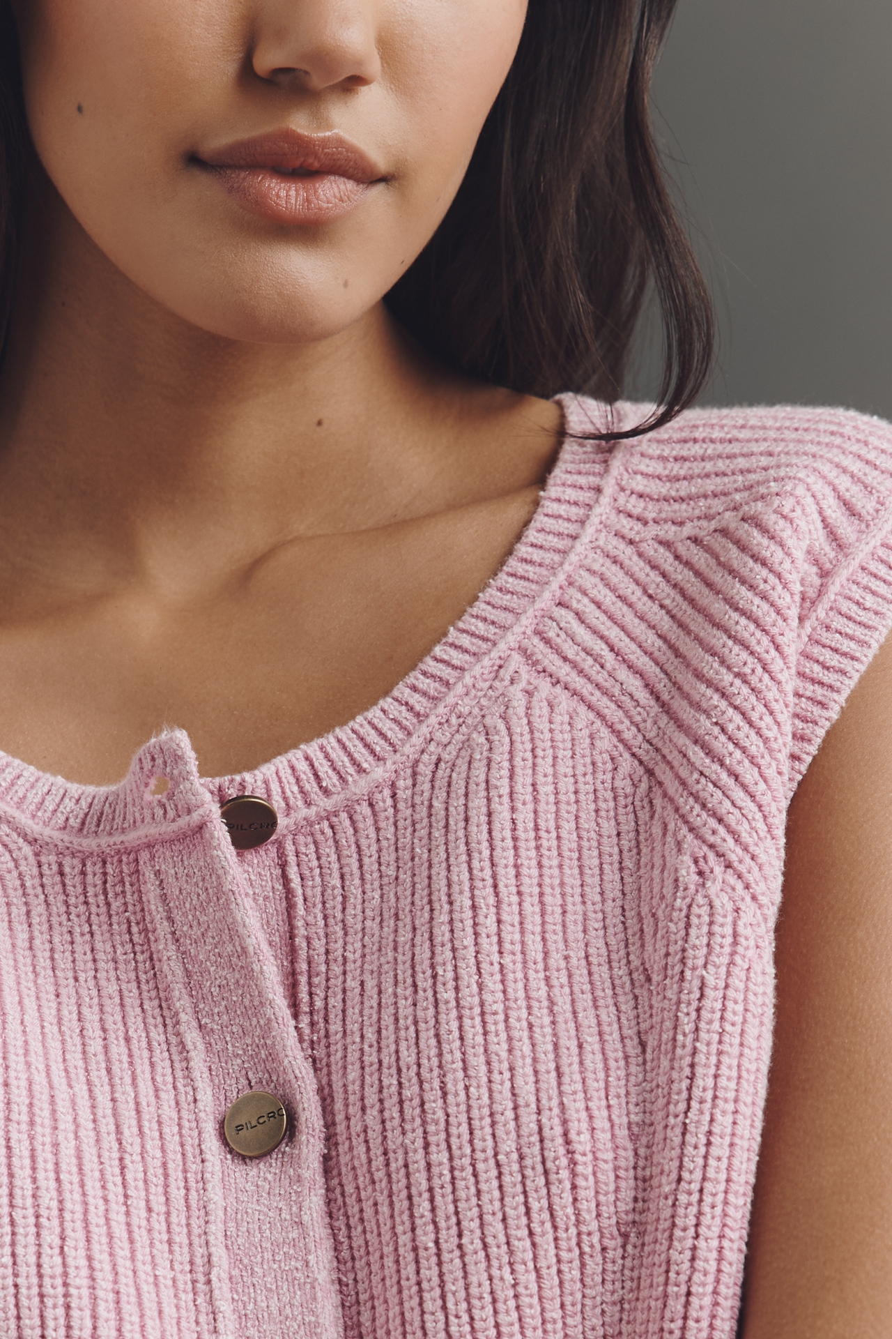 Pilcro Sleeveless Cotton-Blend Cardigan Sweater