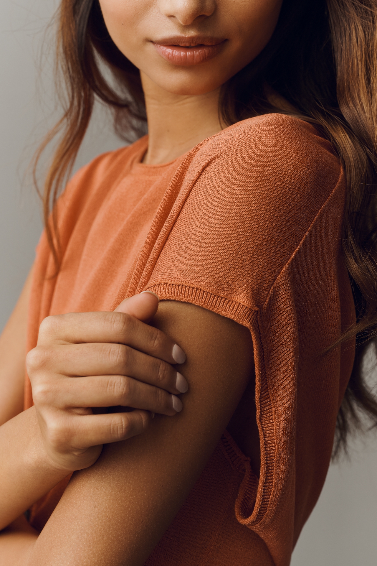 By Anthropologie Short-Sleeve Crew-Neck Ruffle Swing Sweater