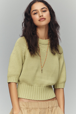 Maeve Elbow-Sleeve Cotton-Blend Crew Jumper