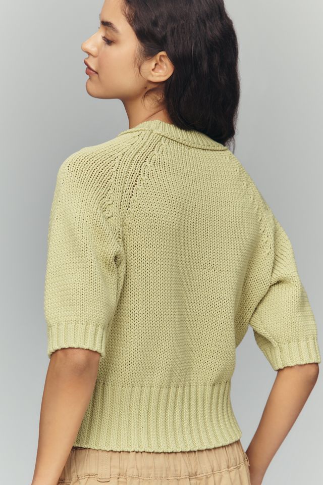 Maeve Elbow-Sleeve Cotton-Blend Crew Jumper #1