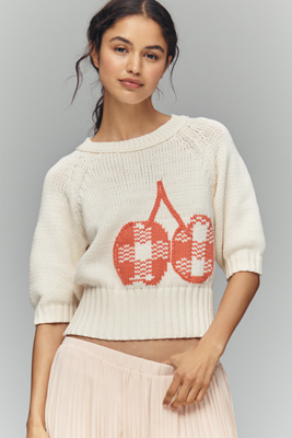 Maeve Elbow-Sleeve Cotton-Blend Crew Pullover | Anthropologie