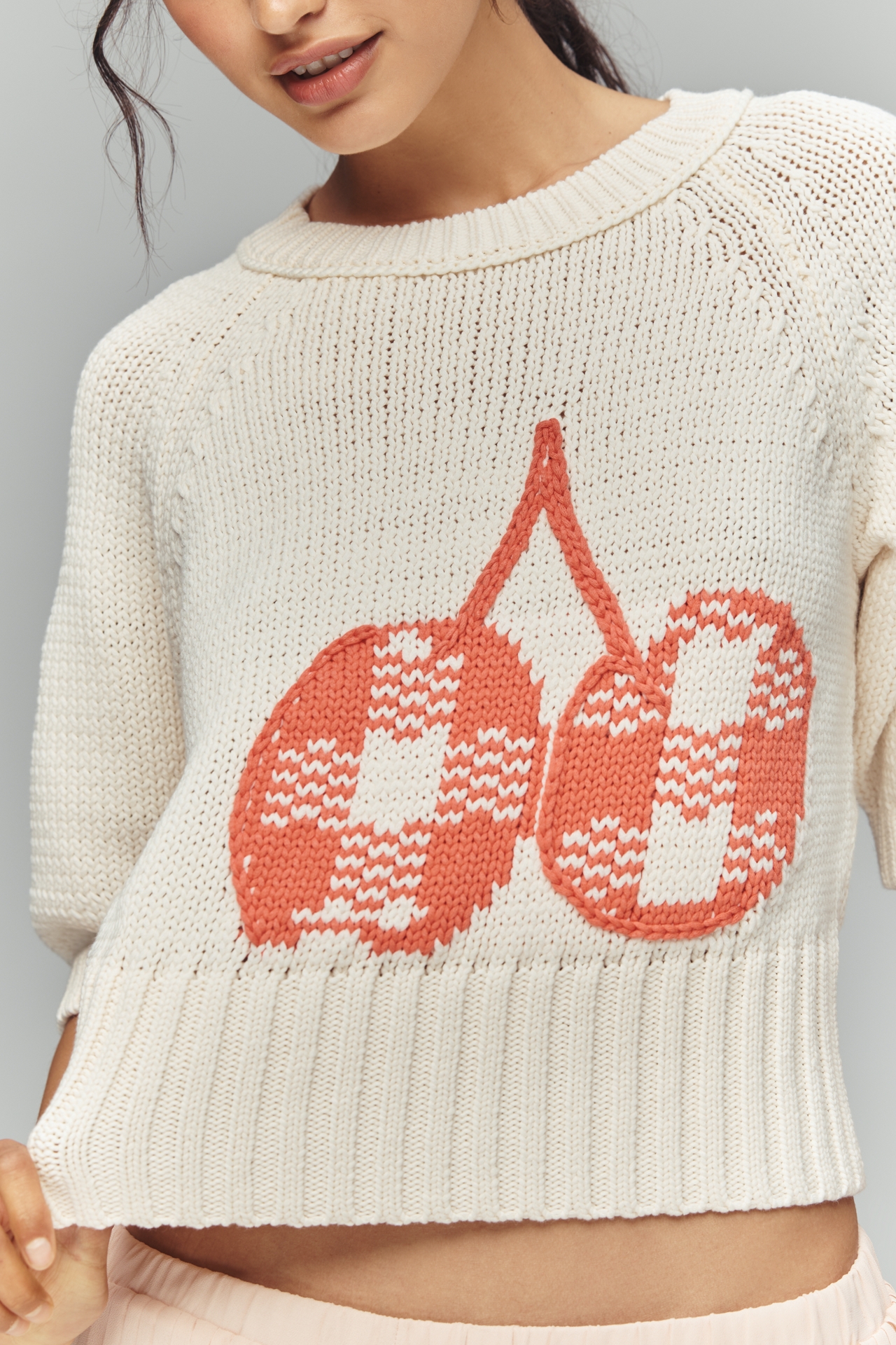 Maeve Elbow-Sleeve Cotton-Blend Crew Pullover