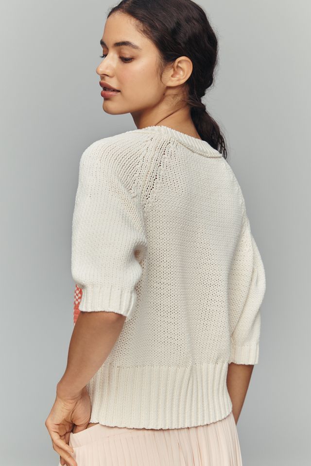 Maeve Elbow-Sleeve Cotton-Blend Crew Pullover #2