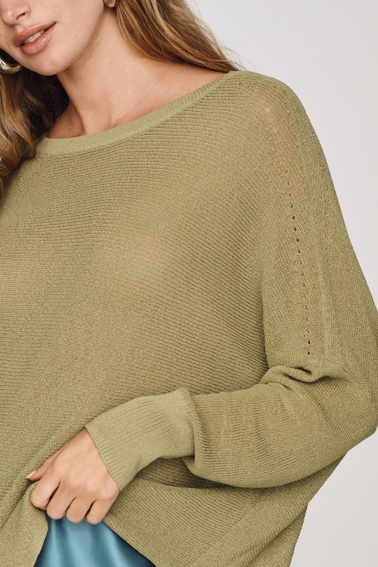 By Anthropologie Crew-Neck Sheer Sweater