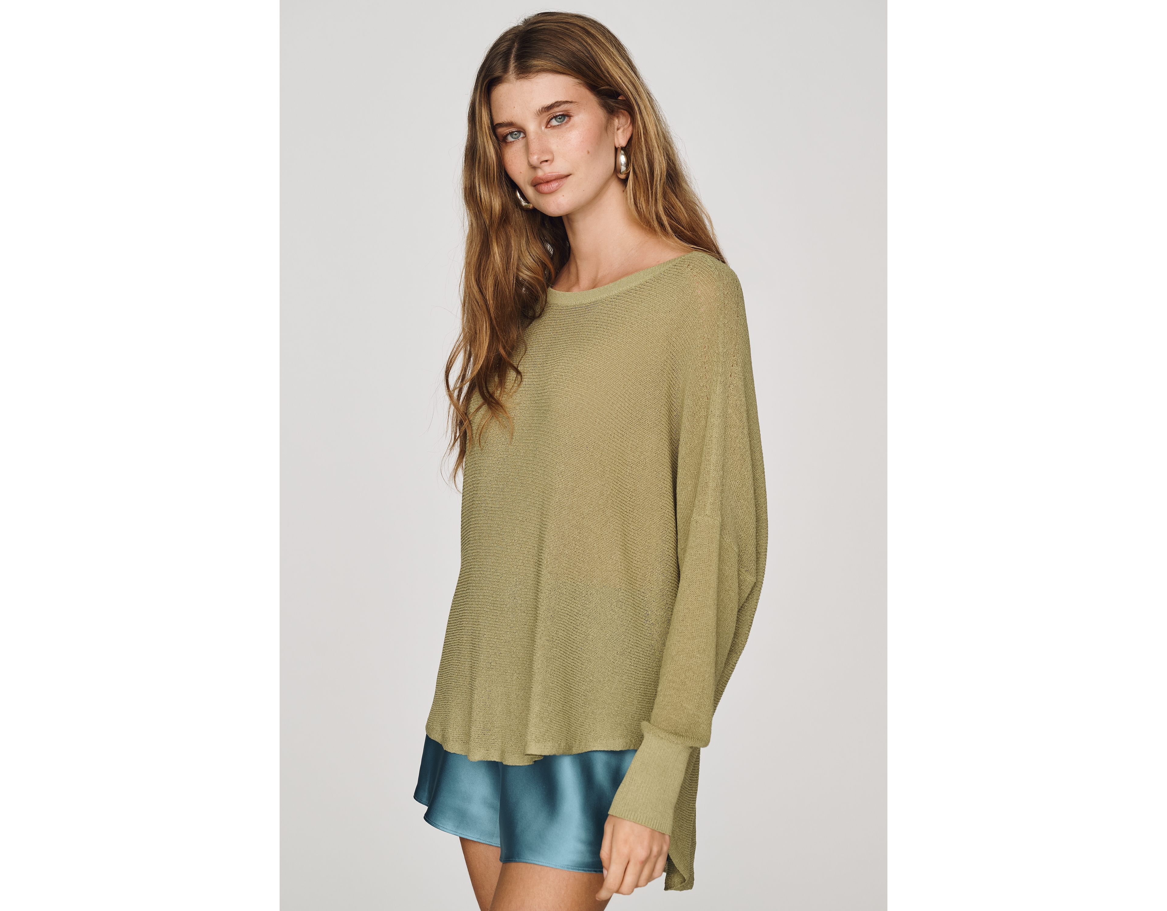 By Anthropologie Crew-Neck Sheer Sweater