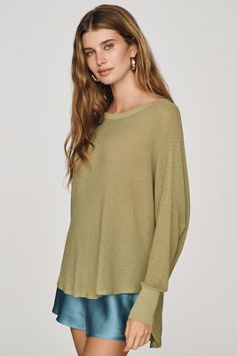 By Anthropologie Crew-Neck Sheer Sweater