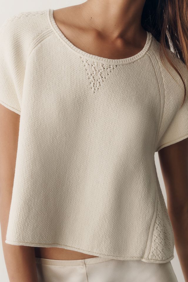 By Anthropologie Cotton Pointelle Sweater #3