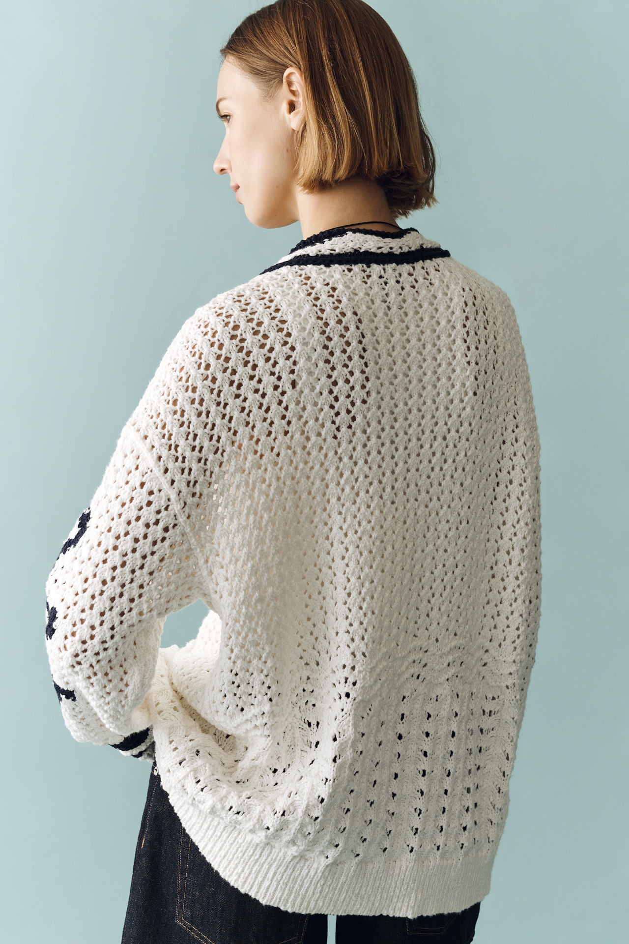Maeve Open-Stitch Anchor Cardigan
