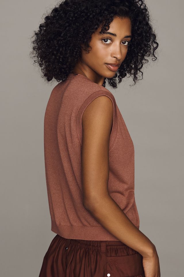 By Anthropologie Semi-Sheer Sweater Vest #1