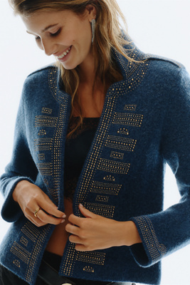 Pilcro Wool Blend Studded Cardigan by Anthropologie