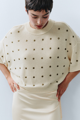 By Anthropologie Goldie 100% Cashmere Short Sleeve Sweater by Anthropologie
