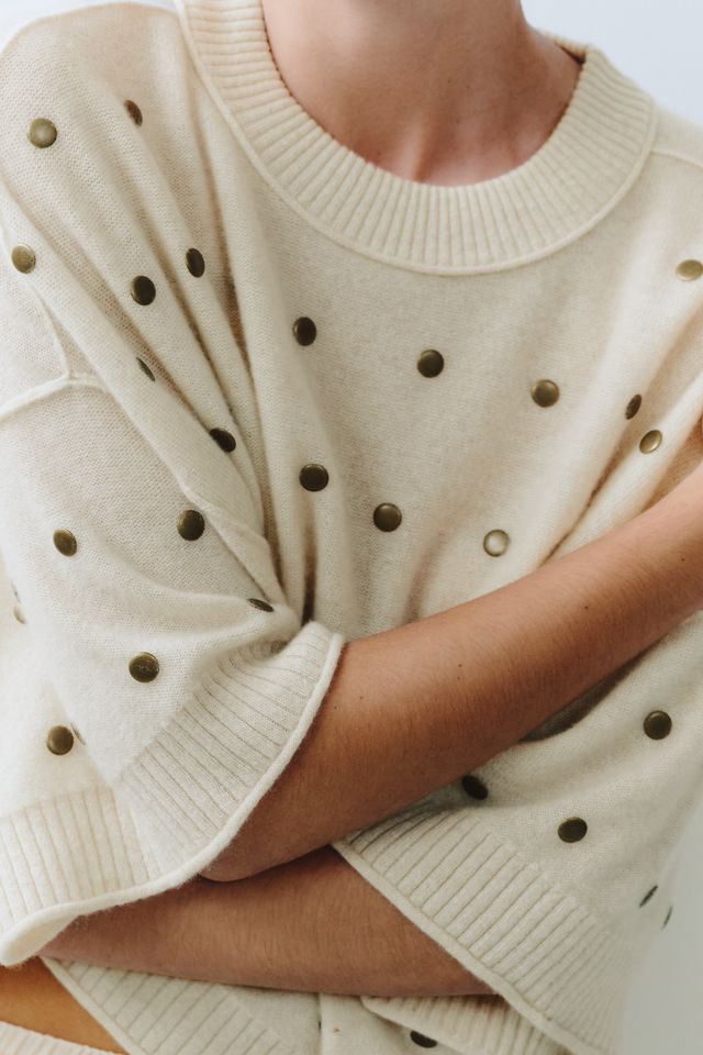 By Anthropologie Goldie 100% Cashmere Short Sleeve Sweater #3