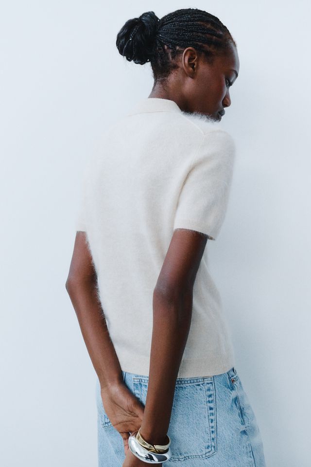 Maeve 100% Brushed Cashmere Polo Sweater #5