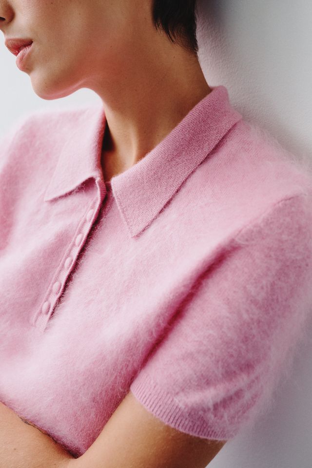 Maeve 100% Brushed Cashmere Polo Sweater #2