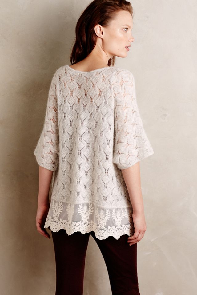 Lace-Trimmed Poncho #1