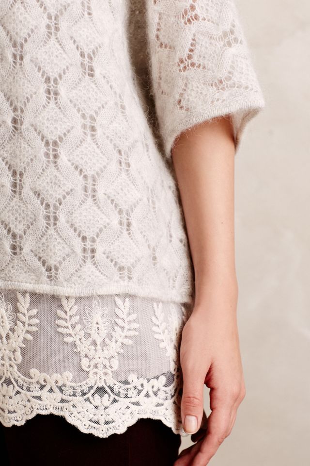 Lace-Trimmed Poncho #3