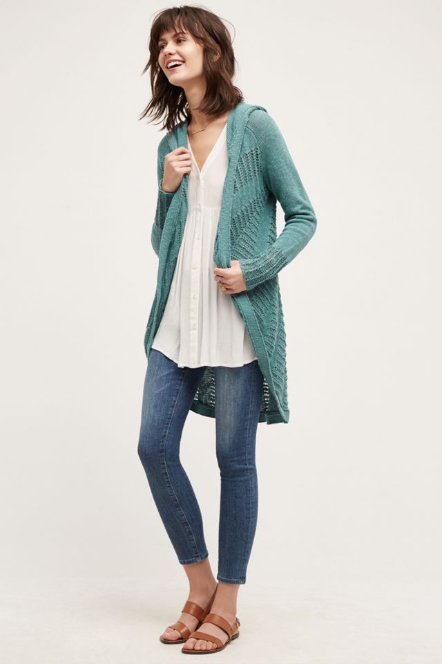 Hooded Openwork Cardigan #2