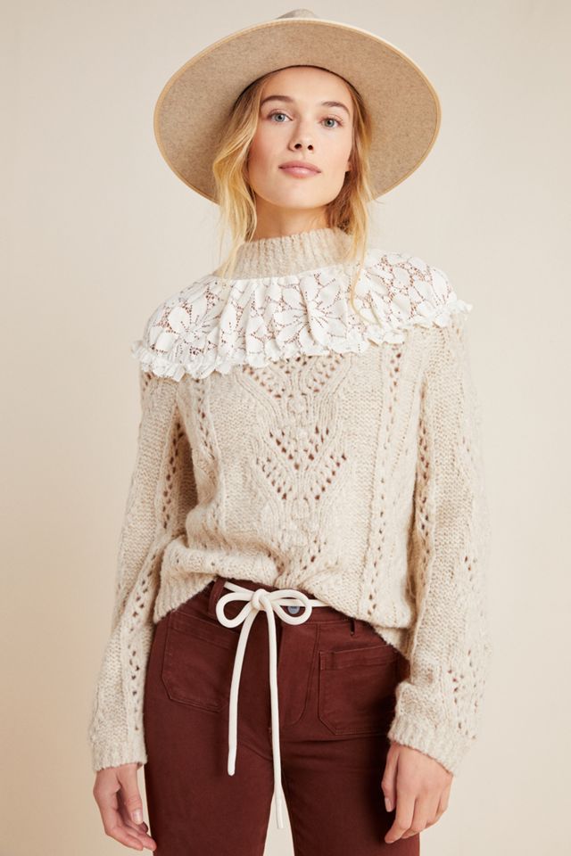 Suzanne Pointelle Lace Sweater #3