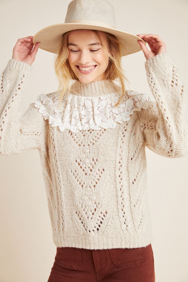 By Anthropologie Pointelle Babydoll Sweater  Anthropologie Japan - Women's  Clothing, Accessories & Home