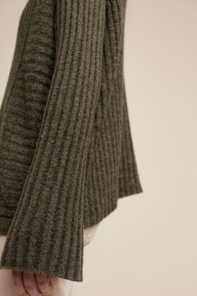 Ribbed Bell-Sleeve Sweater #1