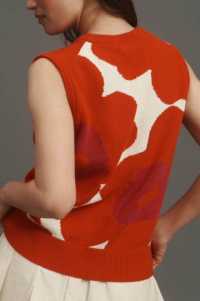 Marimekko Pioneeri Unikko Sleeveless Floral Sweater Vest