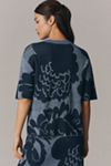 Marimekko Suloinen Pioni Linen Blend Short-Sleeve Knit Top