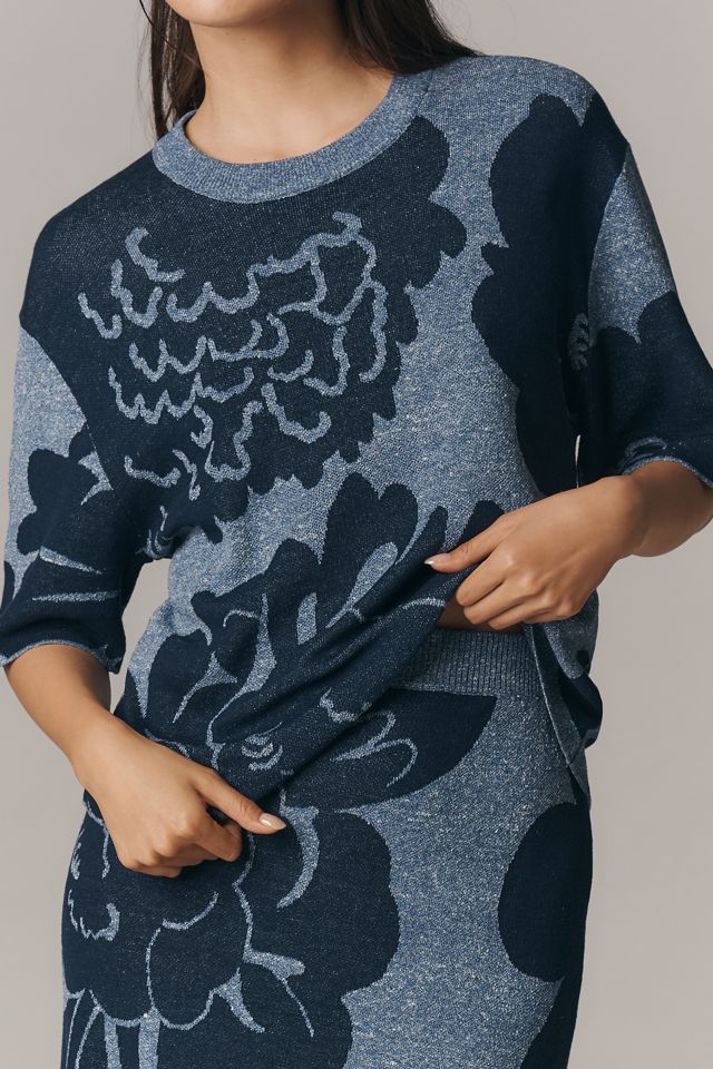 marimekko - Suloinen Pioni ニット Tシャツ Suloinen Pioni Knitted shirt | Marimekko