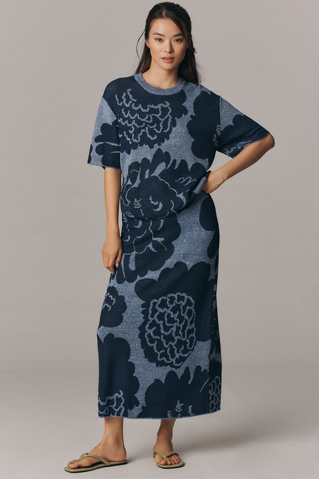 marimekko - Suloinen Pioni ニット Tシャツ Suloinen Pioni Knitted shirt | Marimekko