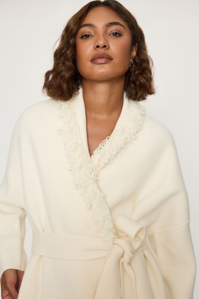 Odd Muse Long 100% Wool Fringe Cardigan #2