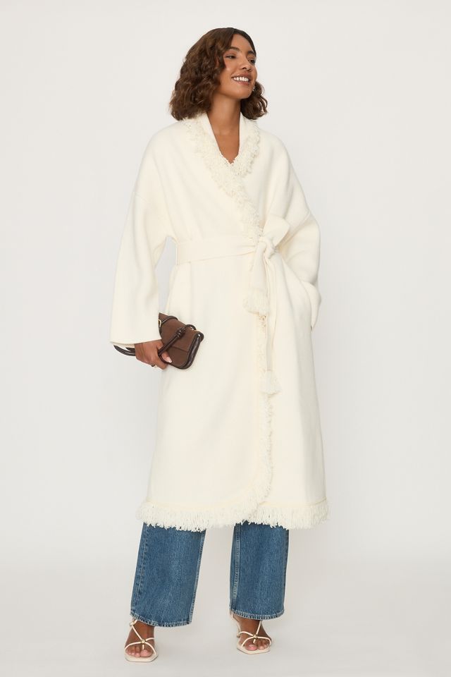 Odd Muse Long 100% Wool Fringe Cardigan #4