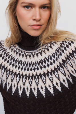 Naked Wardrobe Fairisle Turtleneck Sweater by Anthropologie