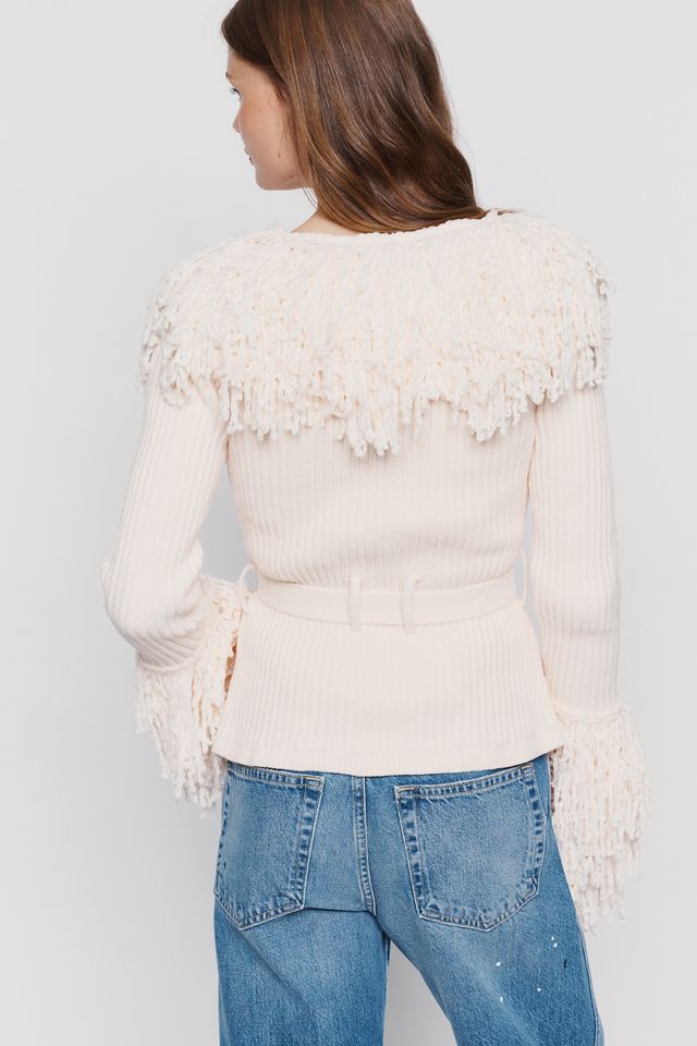 Naked Wardrobe Knit Fringe Cardigan #3