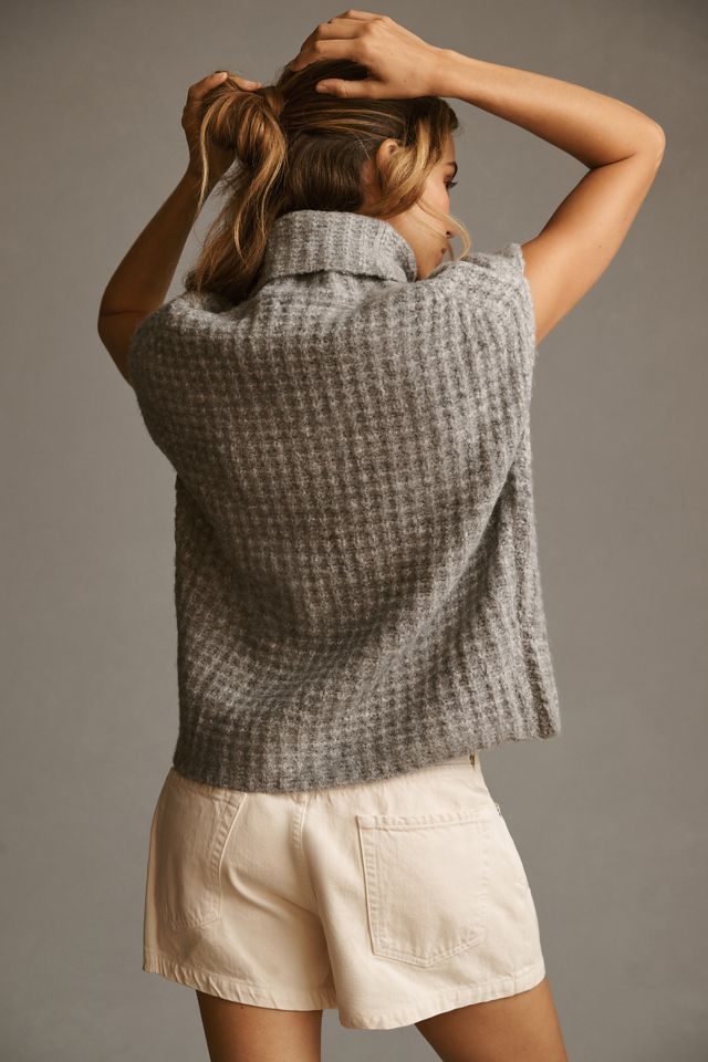 John + Jenn Oversized High-Neck Sweater Vest #1