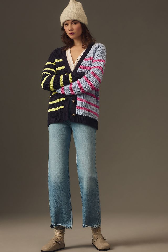John + Jenn Contrast Striped Cardigan Sweater #3
