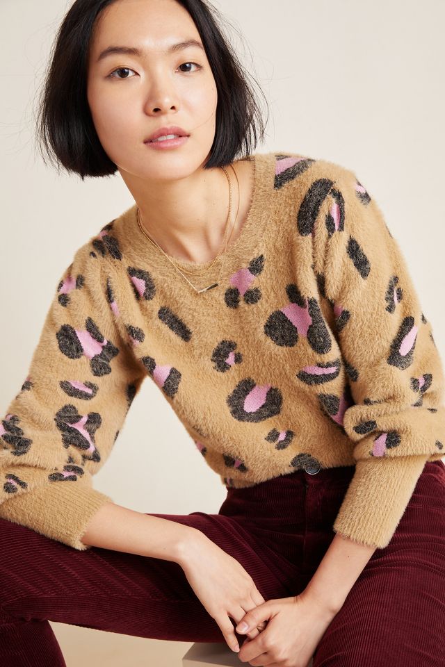 Leopard store sweatshirt anthropologie