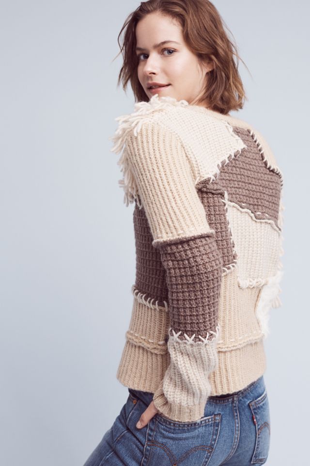 Fringed Patchwork Pullover #3