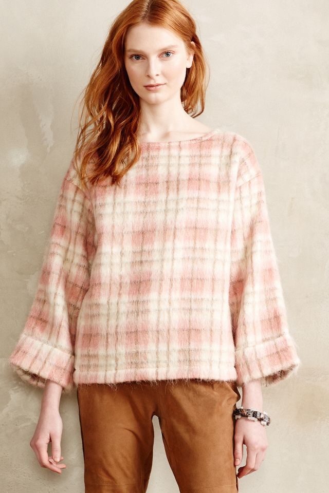 Fuzzy 2025 plaid pullover