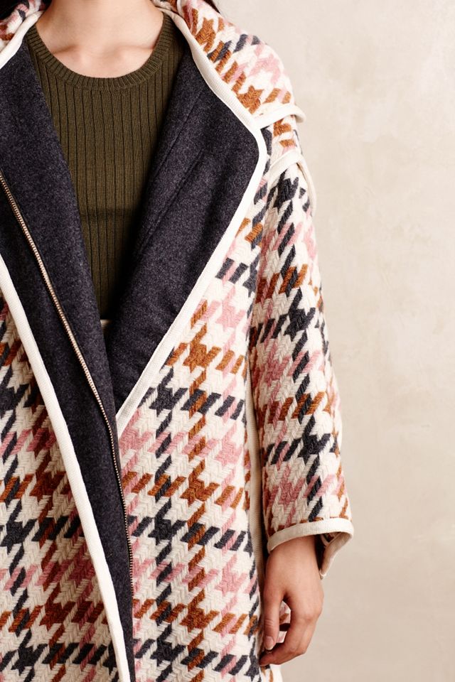 Houndstooth Wool Coat #2